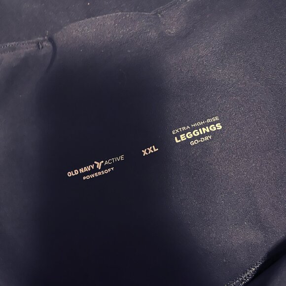 Old Navy Active PowerSoft Extra High-Rise Leggings Go Dry Black XXL - Picture 2 of 4